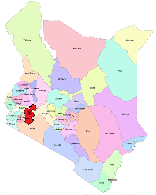 Kenya counties map